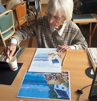 emeis maison bleue aquarelle